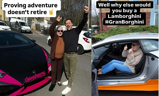 His ‘Granborghini‘ Project Gives Elderly People Joyrides in Supercars (WATCH)