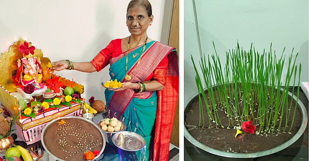 No Pop or Paper Mâché: This Family Celebrates Ganesh Chaturthi with Wheat, Mud & a Growing Idol